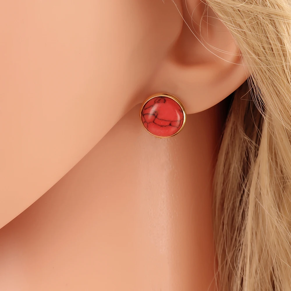 10Pcs Gold Stainless Steel Ear Clip Blank Base Cabochon Cameo Bezel Tray Earrings Setting for DIY Jewelry Making Accessories DIY image 6