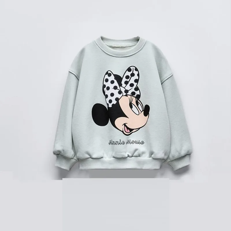 Minnie Sweatshirt For Girl Clothes Autumn Loose Fashion Cartoon Disney Tops Long Sleeve Hoodie Crewneck Pullover Toddler Costume