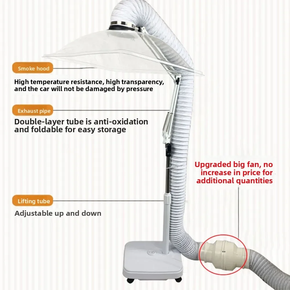Portable Vertical Indoor Smoke Ventilation Fan With Cover Simple Smoke Exhaust Device With Air Duct
