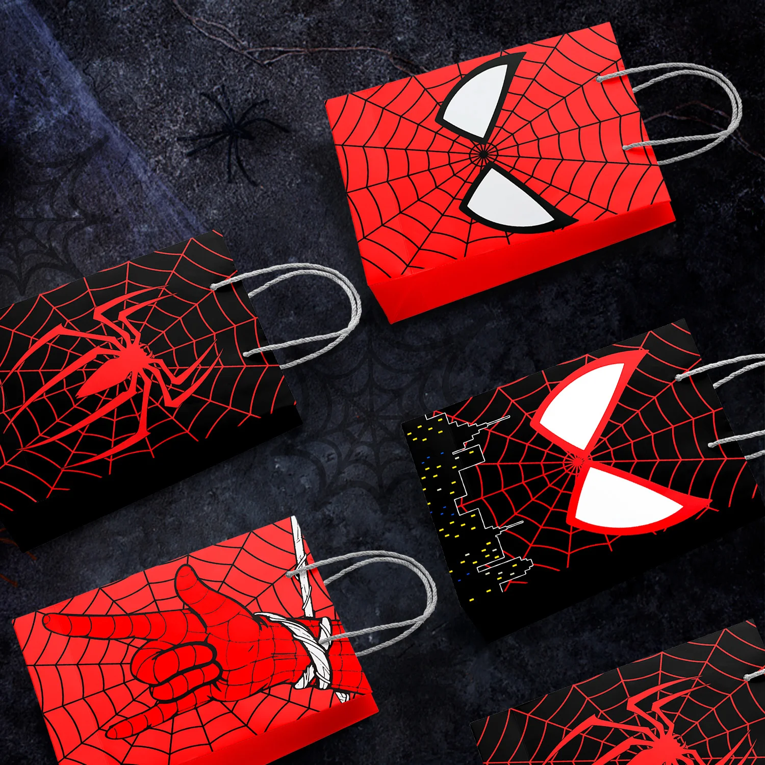 أكياس هدايا سبايدرمان - 24 قطعة من حقائب حفلات سبايدر مان، أكياس سبايدرمان جودي، أكياس حلوى سبايدر مان لتزيين حفلات مارفل سبايدرمان