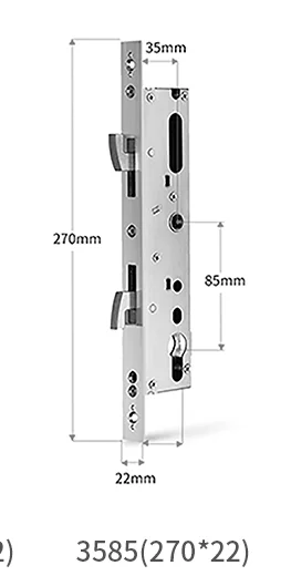 2085 2885 3585 4585 double hook mortise For sliding Grill door Work with smart door lock Lift up to lock Press down to unlock