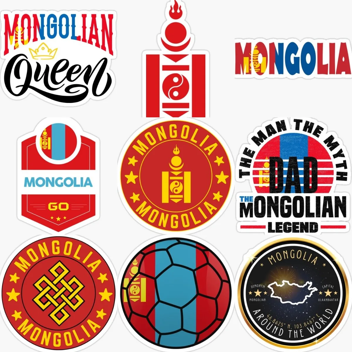 

Mongolia Flag National Emblem Stickers Vinyl Motorcycle Truck Car Bicycle Wall Room Boat Helmet Camper Off-road Decal Assecories