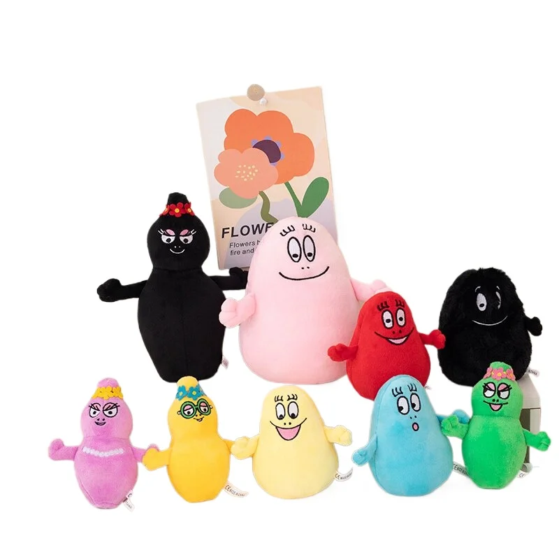 

14-24CM Barbapapa Doll Family Full Set of Plush Toys Dolls Cute Soothing Accompanying Dolls Children's Birthday Gifts