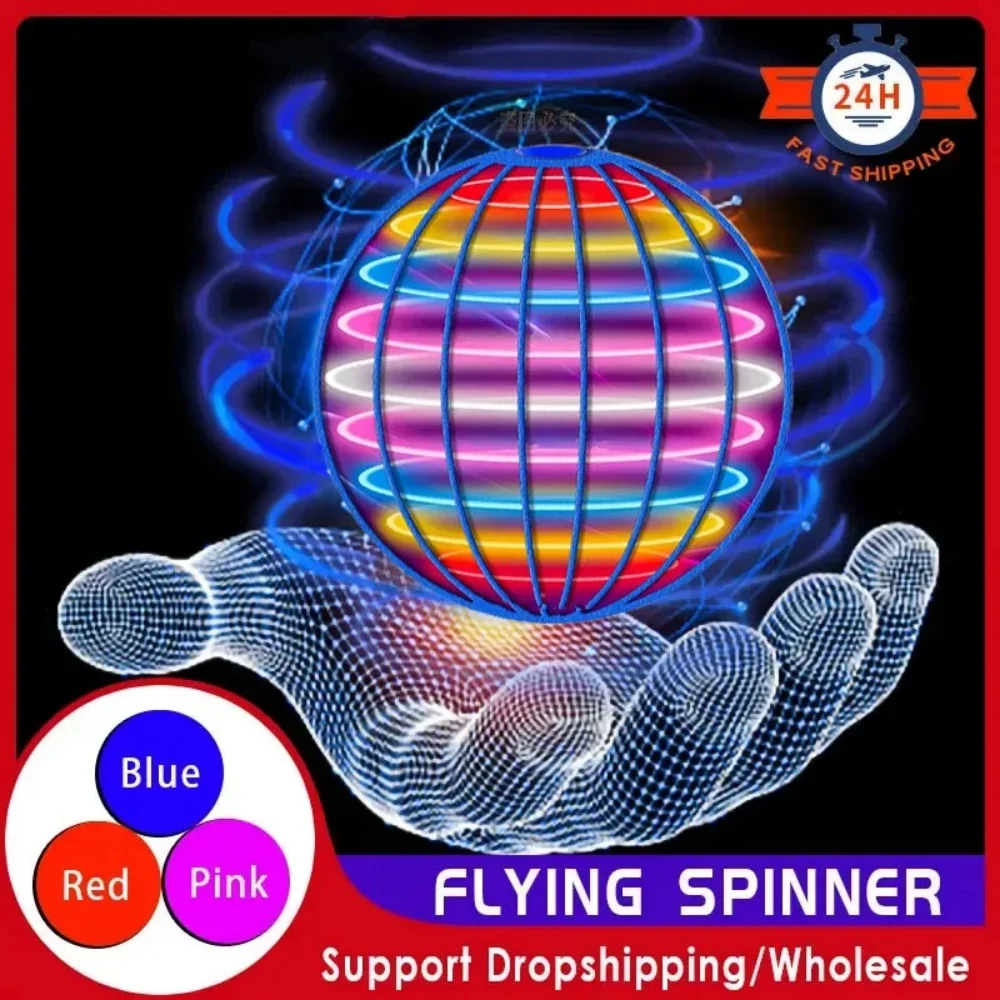 Bola voladora Boomerang Flyorb mágica con luces LED Drone Hover Ball Fly Nova Orb Flying Spinner Fidget juguetes niños regalo familiar