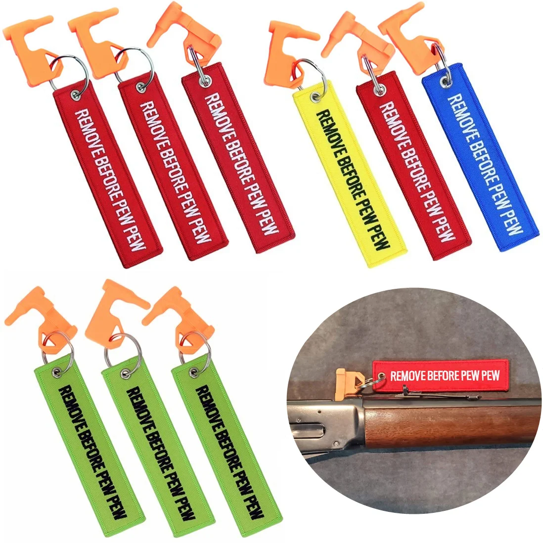 3Pcs/Sets Chamber Safety Flags Fit Hunting Universal Compatibility Includes Built-in Flathead Tool Remove Before Pew Pew Flag