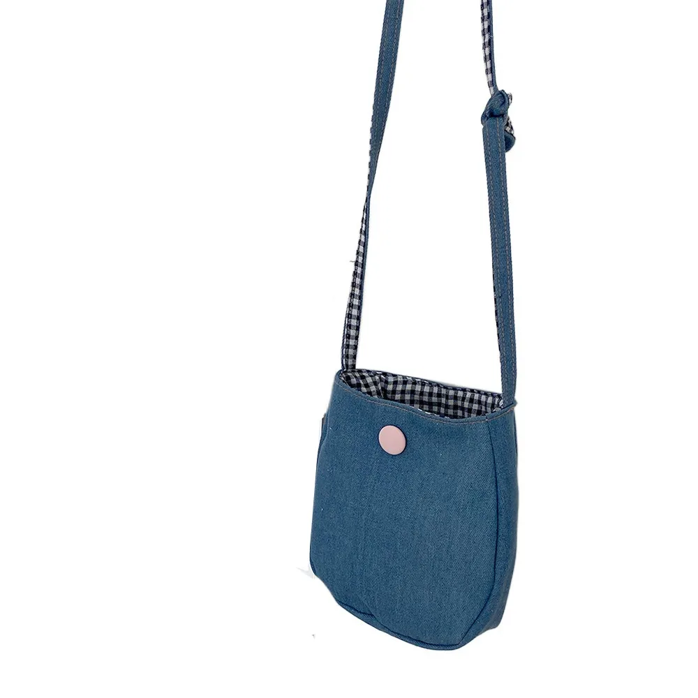 

Портативная милая маленькая квадратная сумка в клетку, джинсовая сумка через плечо для телефона, двусторонняя сумка для хранения, сетчатая сумка на плечо для студентов