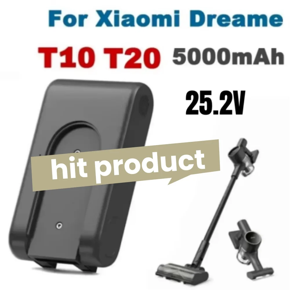 New 25.2V 5000mAh T10 T20 V12S V16S R10pro Vacuum Cleaner Battery for Xiaomi Dreame Vacuum Cleaner Replacement Lithium Battery