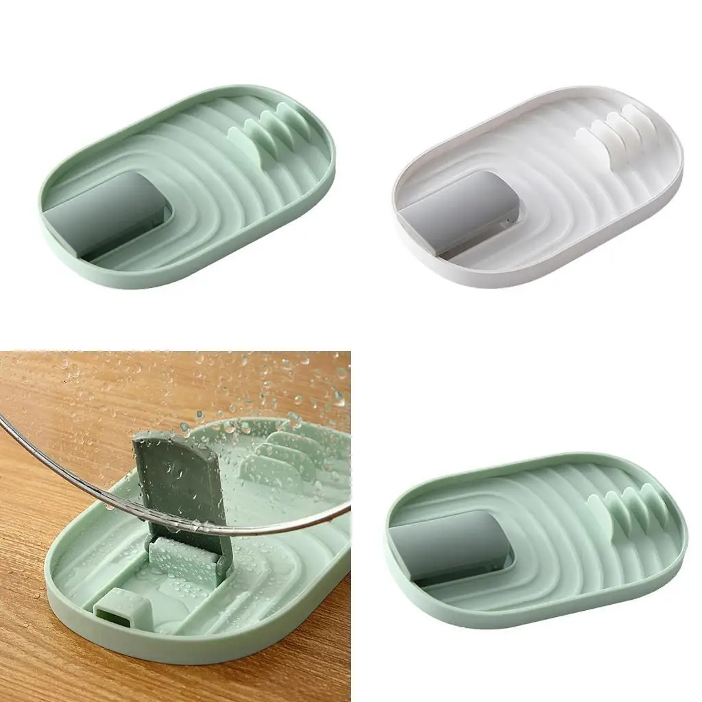 

E8BD Portable Pots Lid And Spatula Holder Functional Kitchen Countertop Organizers Sturdy Stand Rack For Lids And Utensils