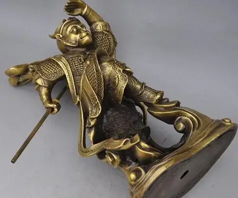 Chinese bronze brass Myths Journey to the West Monkey King Immortal god statue