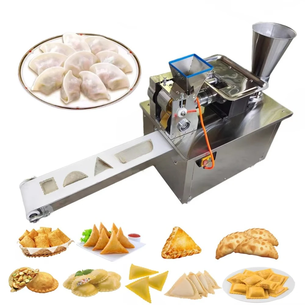 Máquina enrolladora Dolmer para samosas japonesas, manti turcos, empanadas, dumplings australianos, rollitos de primavera y wontons, con función de plegado automático y relleno.