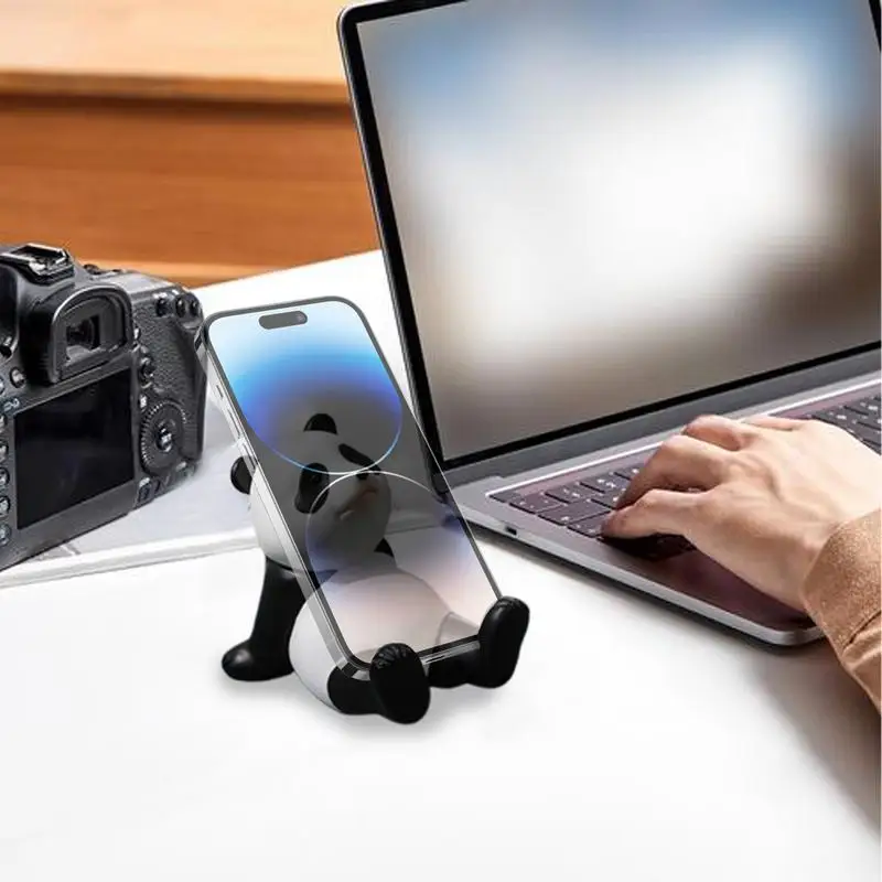 Panda Phone Holder Cartoon Panda Shape Phone Stand for Desk Stable Non Slip Decorative Panda Desk Accessories for Desktop