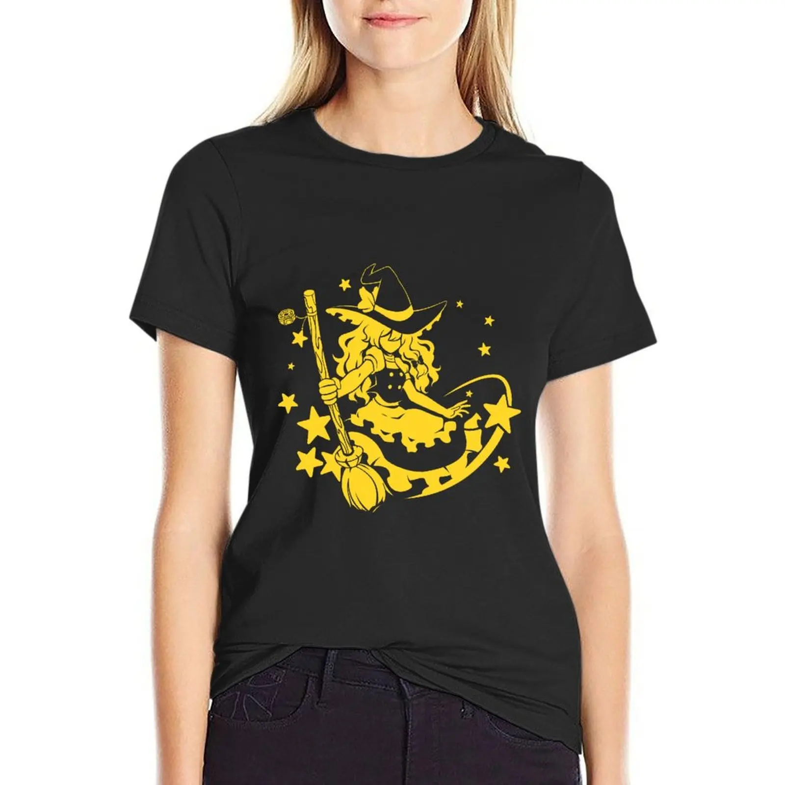 

Touhou Project Character Silhouette – Marisa Kirisame T-shirt tees aesthetic clothes kawaii clothes Woman T-shirts