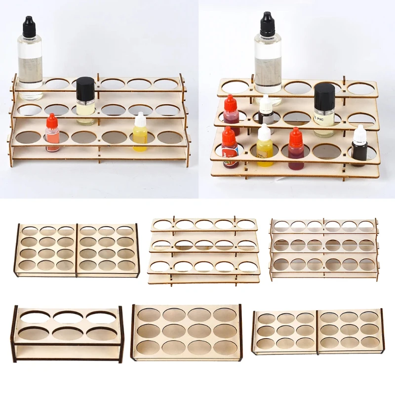 

In stock Wood Module Paint Rack Bottles Stand for DIY Art Painting Spraying Hobby Tools Bottle Holder Storage Shelf