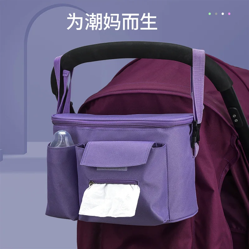 Compatible with Stroller Black Waterproof Storage Bags Parts Portable Diaper Bag Mommy Storage Bag for Baby Stroller Accessories