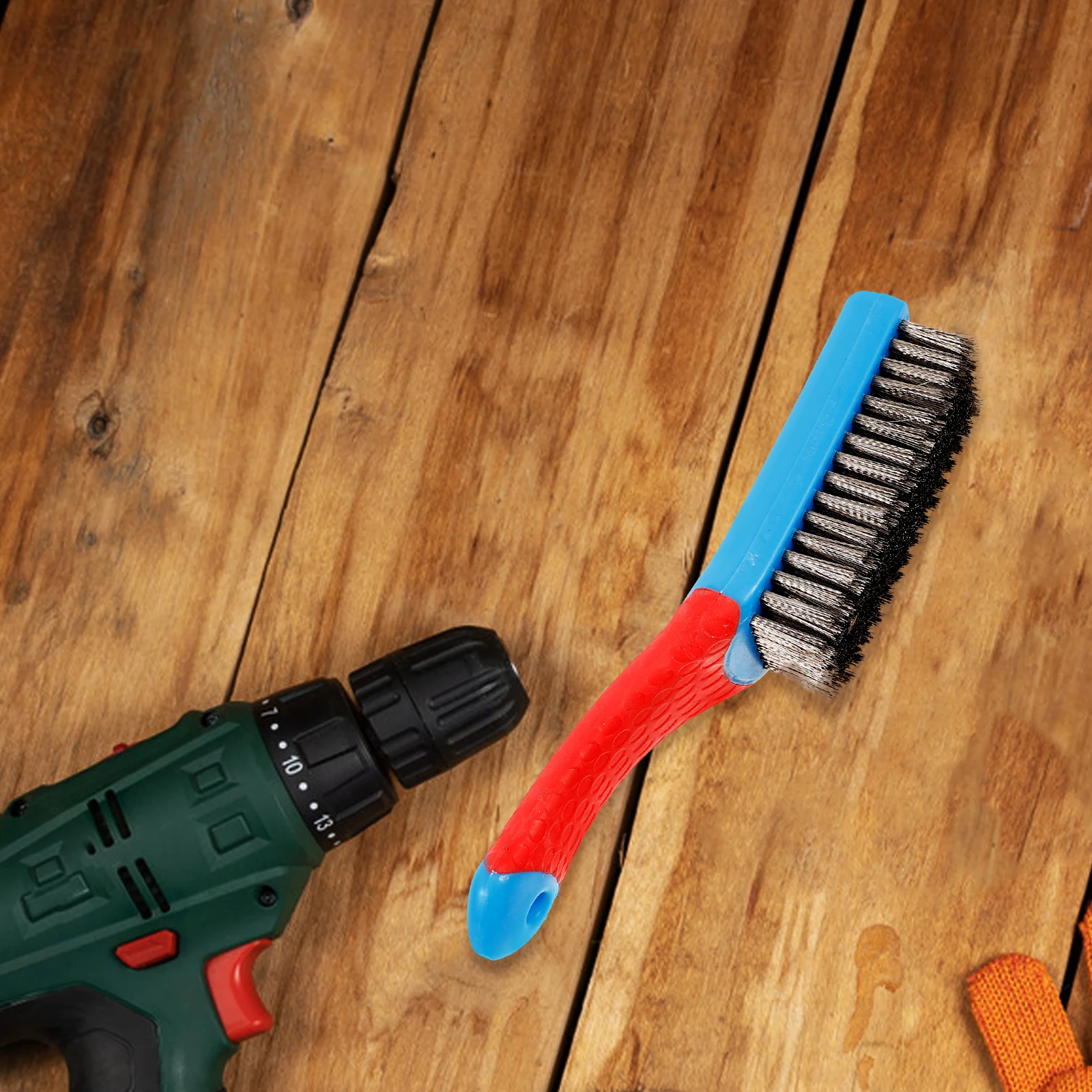

Heavy Duty Steel Wire Brush Silicone Handle for Rust Metal Brushes Dust Brush Wire Brushes Cleaning Rust Removal Strong Bristles