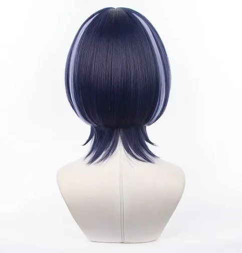 Genshin Impact Cosplay Wigs Scaramouche Kunikuzushi Blue Purple Black Heat Resistant Synthetic Hair Anime Cosplay Wig