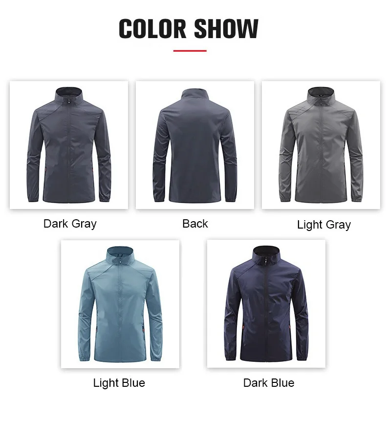 Sommer Neue männer Sonnenschutz Haut Mantel Leichte Atmungsaktive Eis Seide Stehkragen Sonnencreme Jacke Outdoor Camping Jakcet – Detail 9