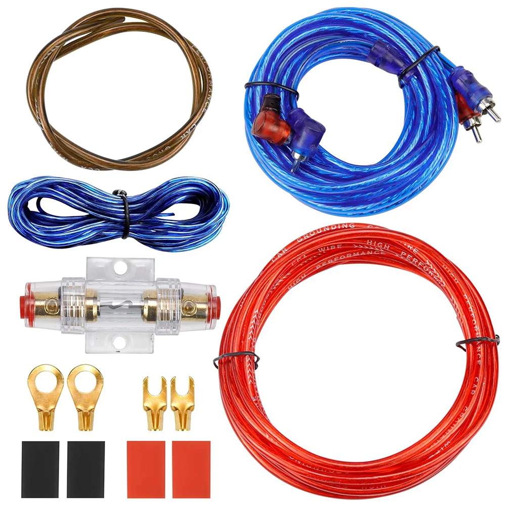 10GA Subwoofer Cable  Connection Set 1500W Power Cable Set For Car Audio Power Auto Parts Installation, Replacement And Maintena