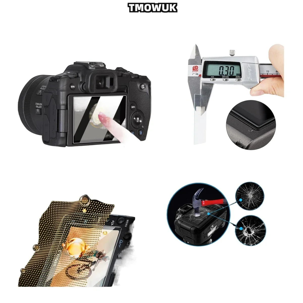 For Canon G7X3 850D M200, Crystal Clear Anti-Scratch Film, Enhanced 9H Tempered Glass