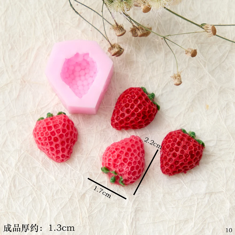 Strawberry Fruit Silicone Mold Baking Tool Dessert Cake Decoration Accessories Chocolate Fondant Plaster Resin Molds Silicone