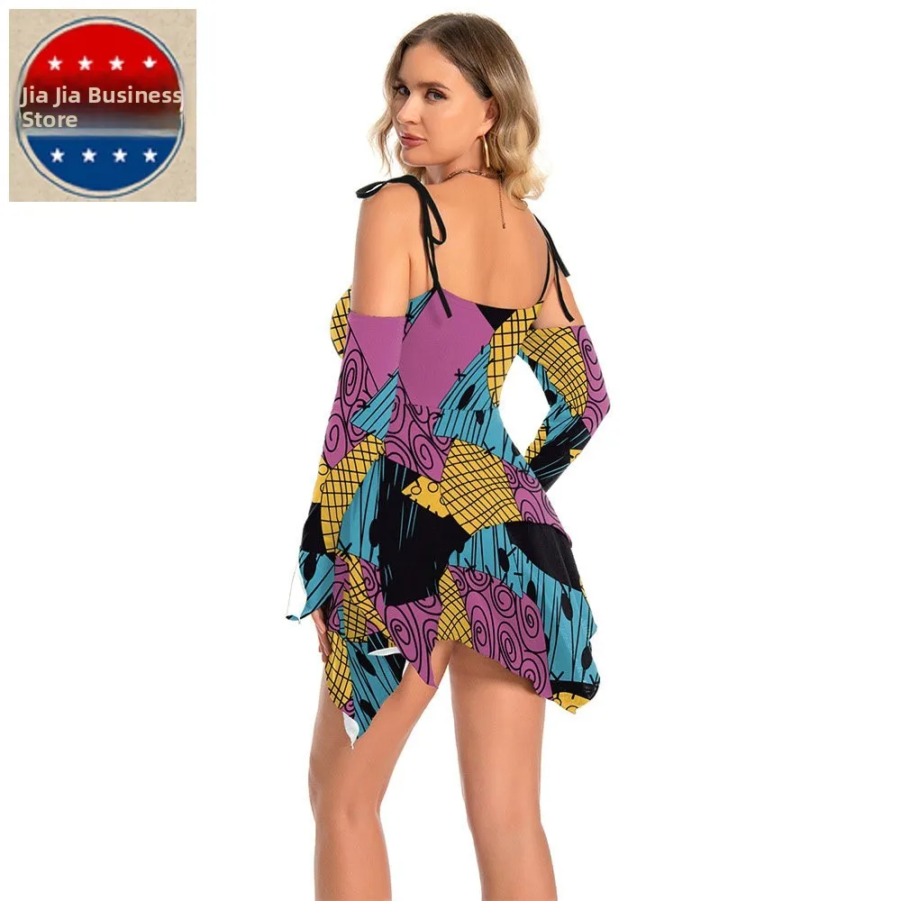 Sexy Long Sve Cross-Border Dr Street Sle Print Midi Skirt Bell Sve Autumn Winter Cisas Night Costume Play Dr