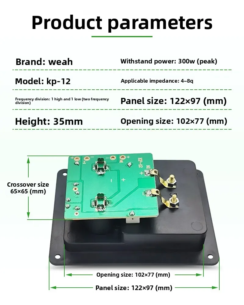 MW Audio 2 Stück 4 Ohm 2-Wege-HiFi-Lautsprecher-Frequenzweiche, Hoch-/Tief-Frequenzteiler mit Anschlusskasten – Detail 6