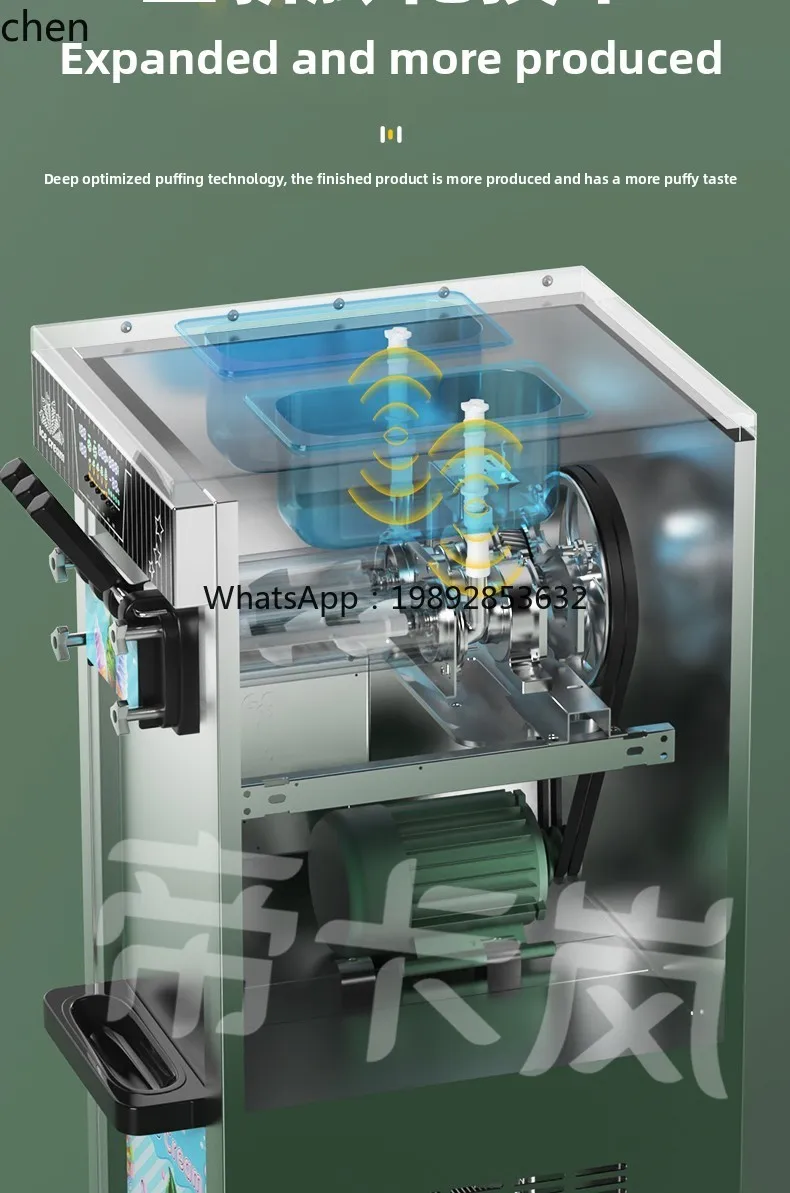 ZZ ijskraam commerciële no-cleaning ijsmachine automatische driekleurige ijsmachine kegel