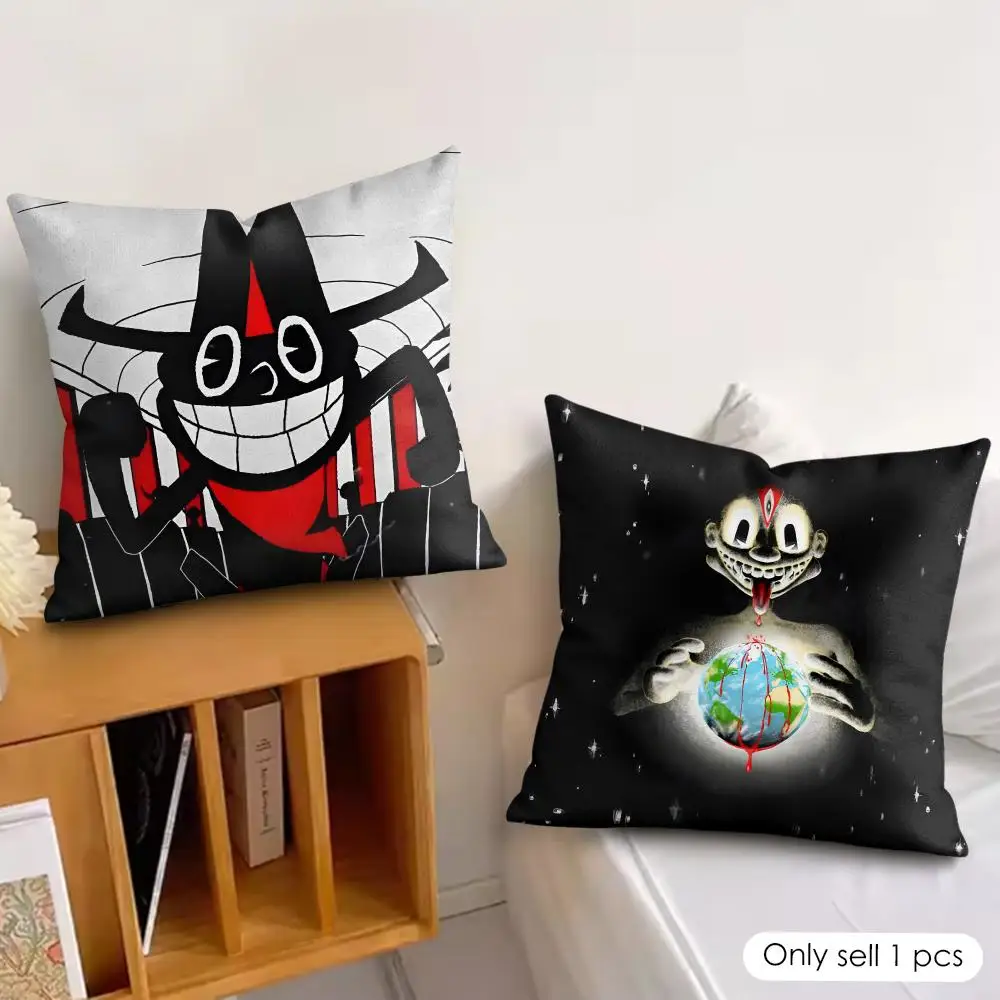 Rapper Singer l-Lil Darkie Edgy Style Cushion Cover Soft Plush Fabric Double-Sided Printed Pillowcase for All Seasons Home Decor