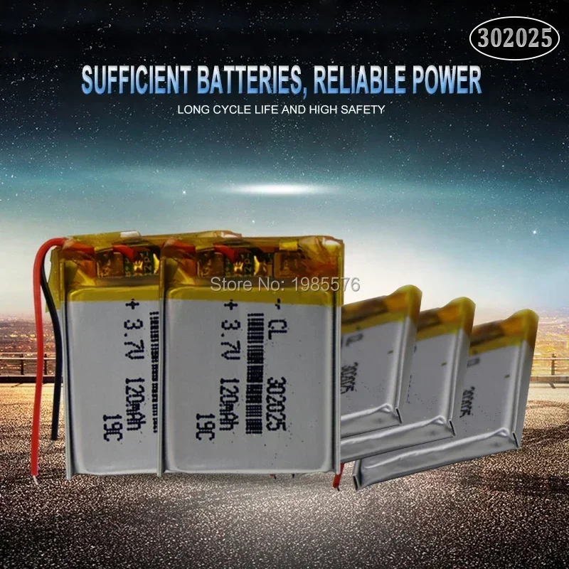 110mAh 3.7V 20*25*3mm 302025 lithium polymer Rechargeable battery for PSP DVD Pedometer fan digital product small li-ion battery