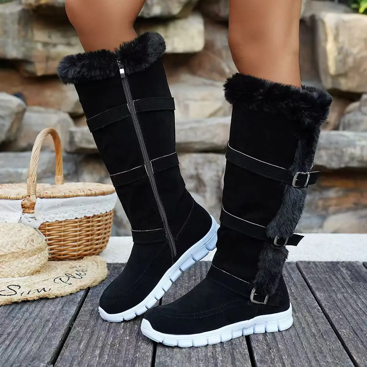 

Women Over-the-Knee Boots 2025 New Casual Plush Ankle Boots Flats Gladiator Sport Shoes Ladies Comfortable Warm Snow Boots Women