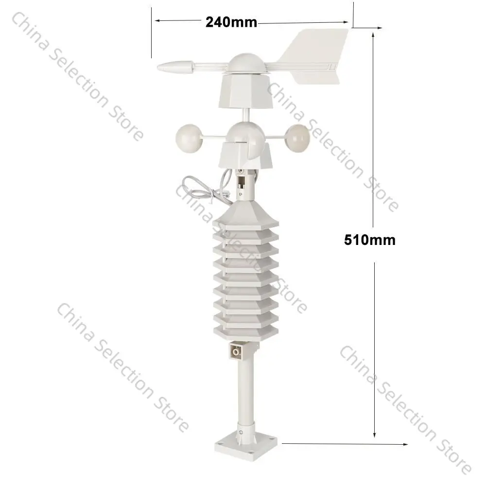 WS0232 Small Mini Weather Station, Anemometer 433MHz Wireless Weather Instrument, Weather Forecaster