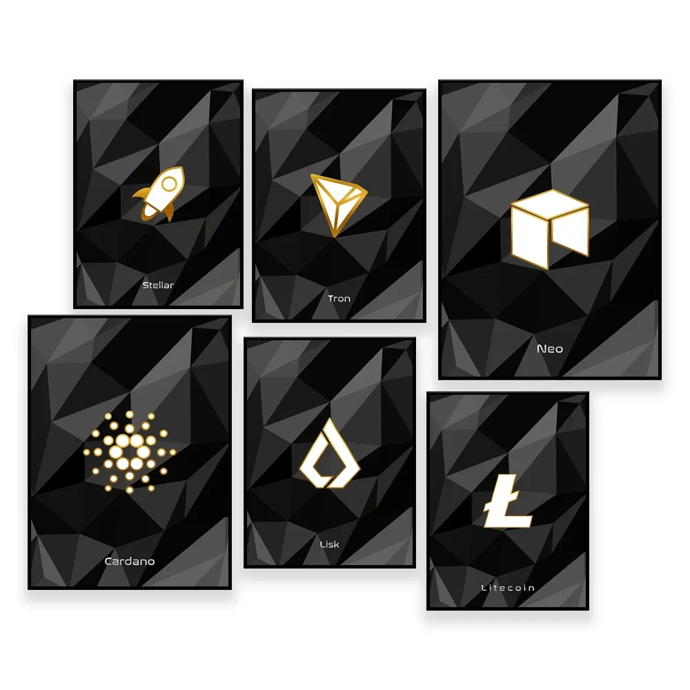 Cryptocurrency Logo Poster for Traders | Crypto Coins, Forex, Wall Street, Stock Market Wall Art