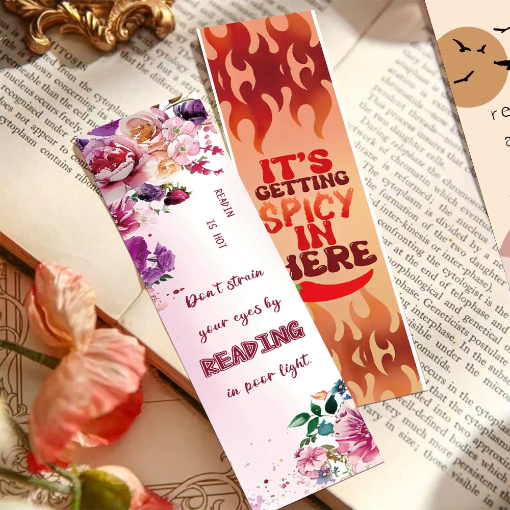 30/60PCS Reading bookmarks Simple literary pages Book annotated notebook pages Clip students creative gifts with paper cards