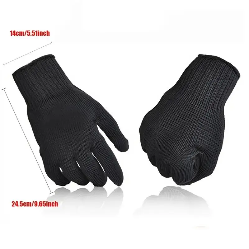 1 Pair Stainless Steel Wire Cut Resistant Anti-Cutting Safety Protective Gloves