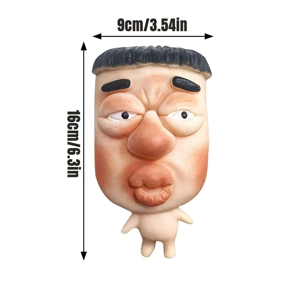 Caracter de expresión de amasado de colegas para apretar Facial feo de rebote lento, figuras de parodia suave 3D, juguetes inquietos