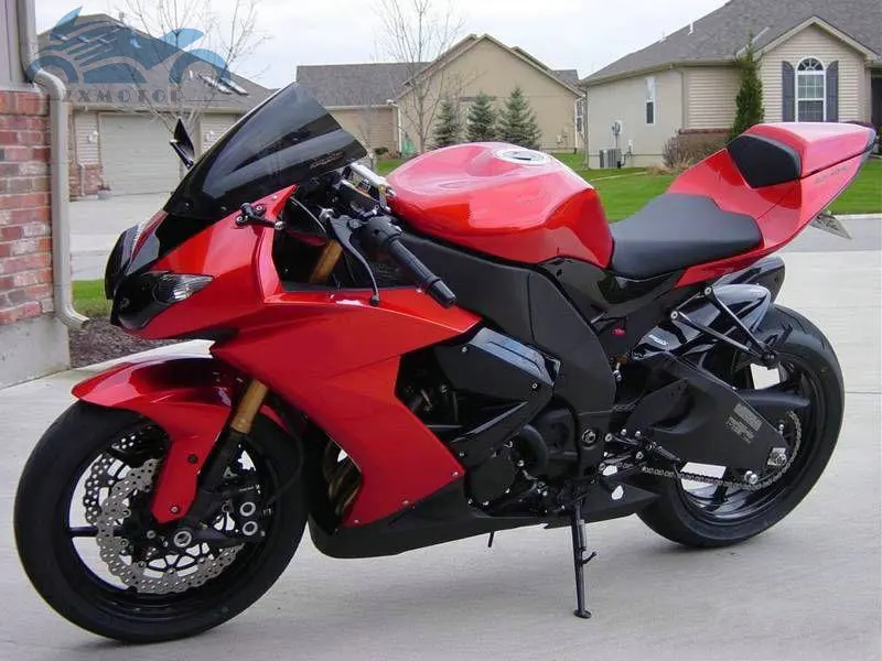 Plasitc Fairing for 2008 2009 2010 Kawasaki ZX10R red black body Fairings set Ninja ZX-10R 08 09 10