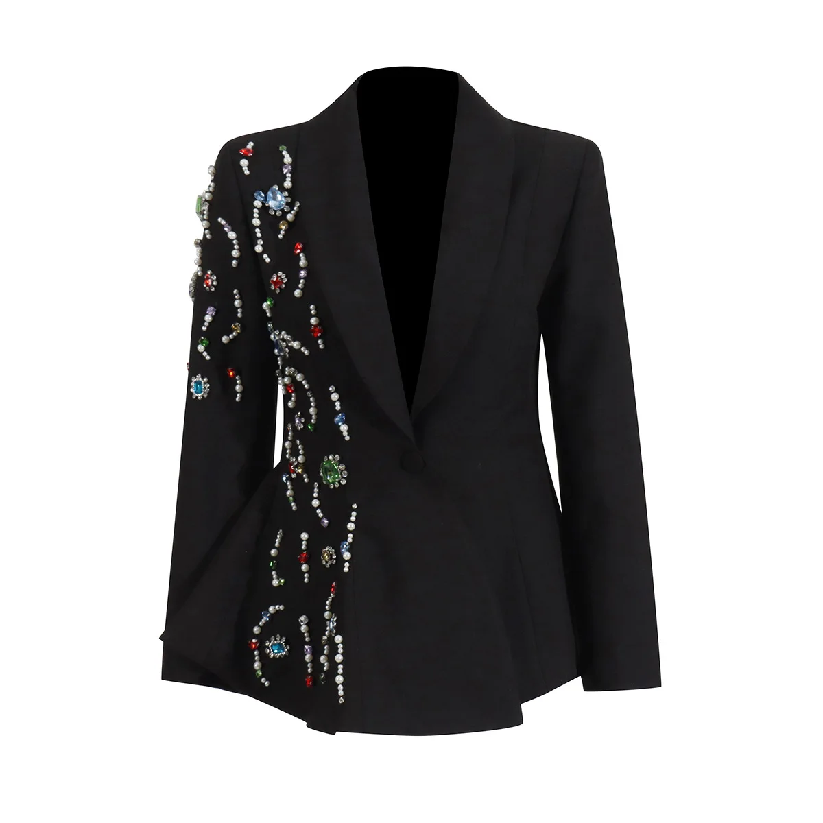 Темпераментный элегантный стильный тонкий костюм неправильной формы, лето 2021, новый цвет, инкрустированный бриллиантами дизайнерский пиджак vrouwen luxe femme