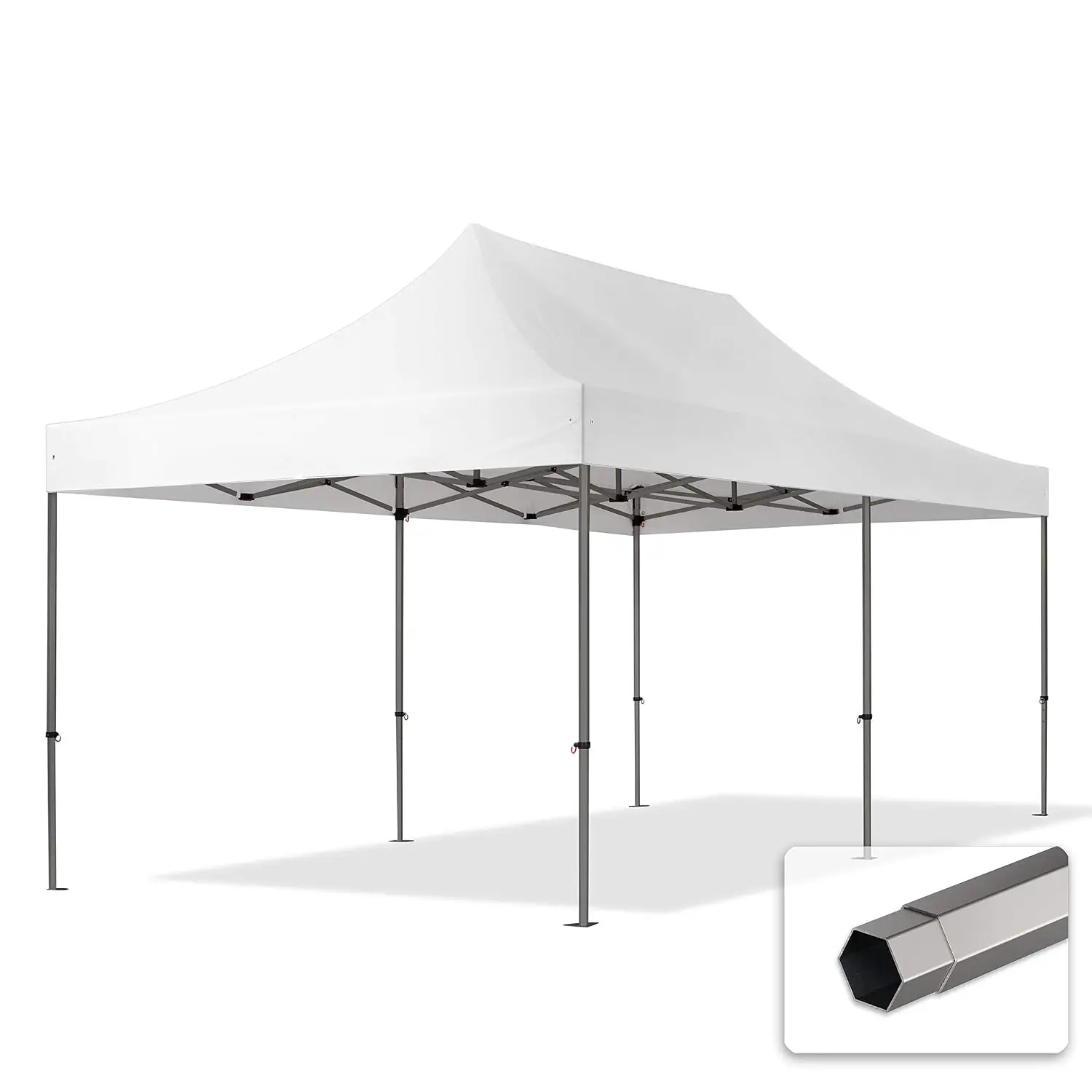 10x20 ft Pop Up Canopy Tent, Steel Frame, PES 750 Premium, Outdoor Event & Party Shelter, White, Customized