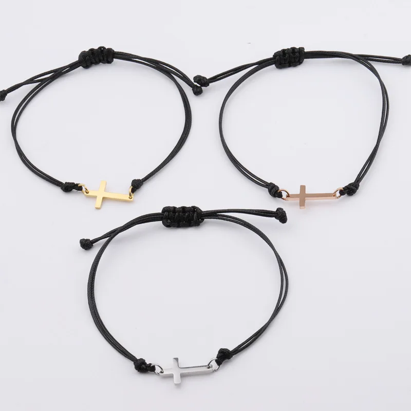 10pcs Handmade Adjustable Cord Cross Braided Bracelet For Women Men Knot Weave String Hand Rope Cuff Jewelry Lucky Gift