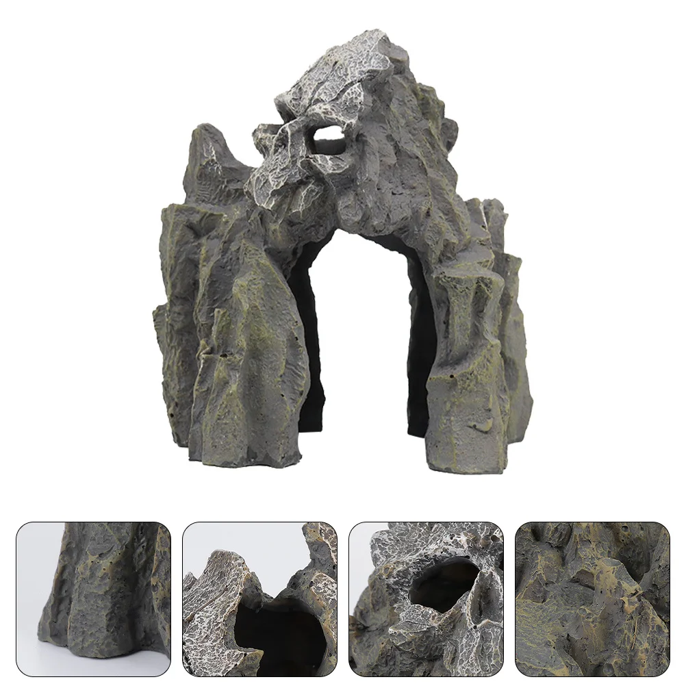 

Aquarium Hill Fake Mountain Decor Resin Rockery Fish Tank Hidden Place for Shrimp and Fish Landscape Ornament Fake Hill Ornament