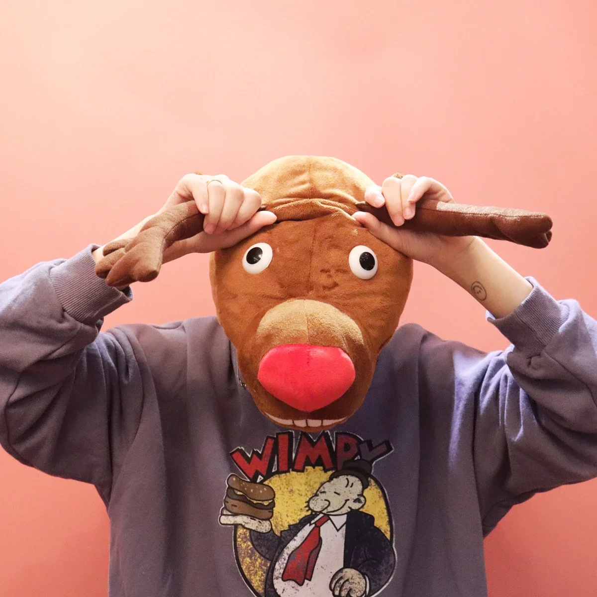 Cartoon Reindeer Elk Hats for Festive Party Dress Up Celebrations Funny Winter Party Favor Christmas Party Gifts for Women Girls