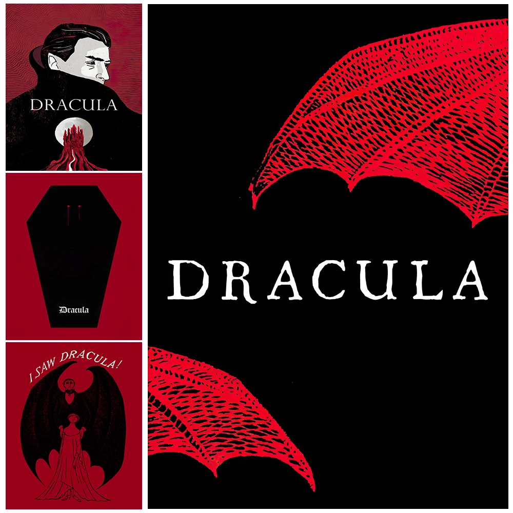 

Dracula Vampire Vintage Wall Art Canvas Painting Spider And Bat Horror Vampires Art Poster And Print Home Decoration Unframed