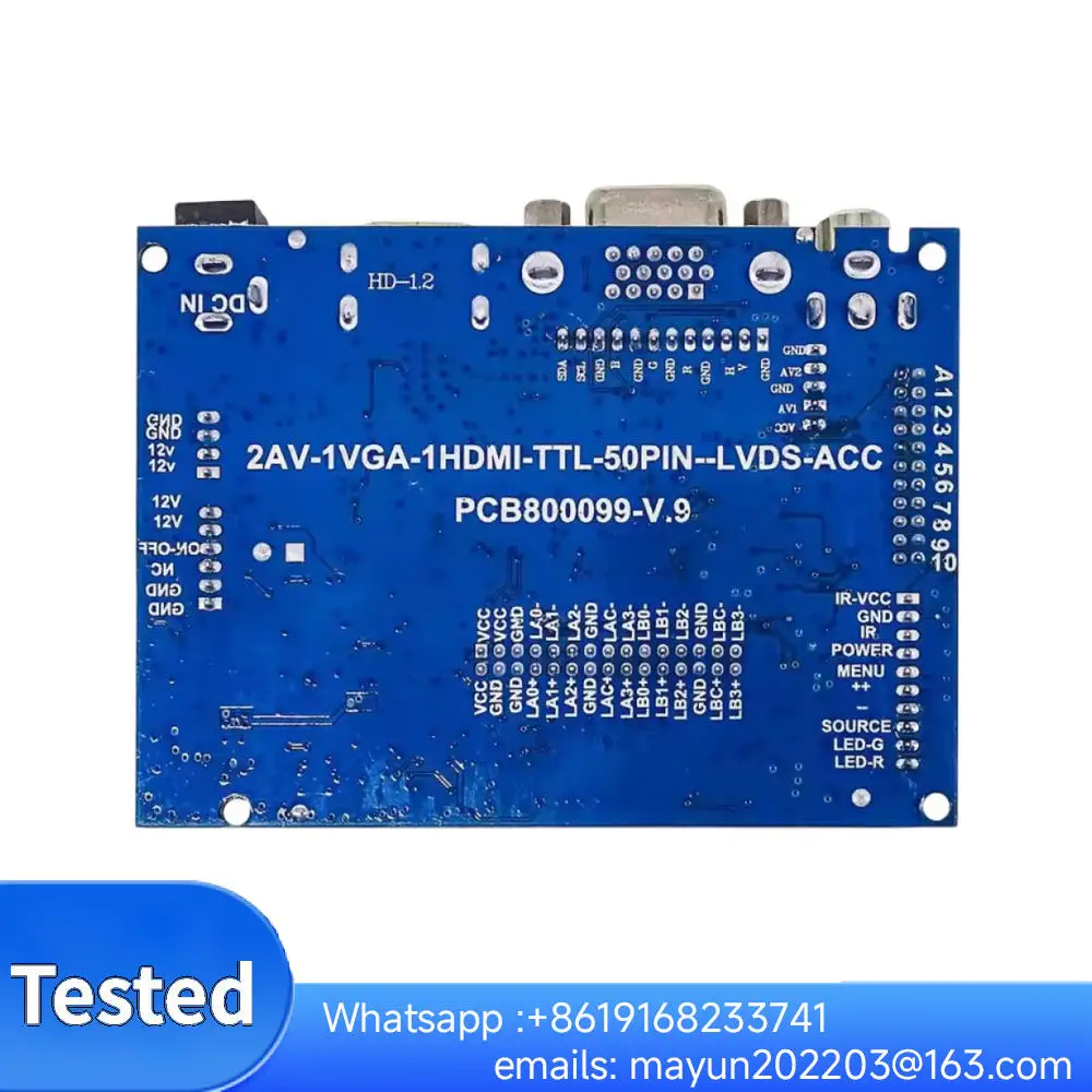 

Original 50-pin TTL/LVDS controller board: HDMI/VGA/AV inputs, auto detection, compatible with AT070TN90/92/94.