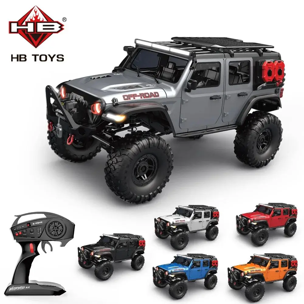 

1/10 RC Car HB RTR R1011 Remote Control Vehicle 2.4G Full Proportional Rock Crawler LED Light 4WD Off-Road Climbing Truck Toys