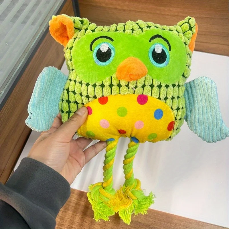 1 قطعة لعبة الكلب القطيفة التفاعلية على شكل بومة رقعة الشطرنج ، تدريب تفاعلي لطحن أسنان الكلاب ، - لعبة متينة للحيوانات الأليفة