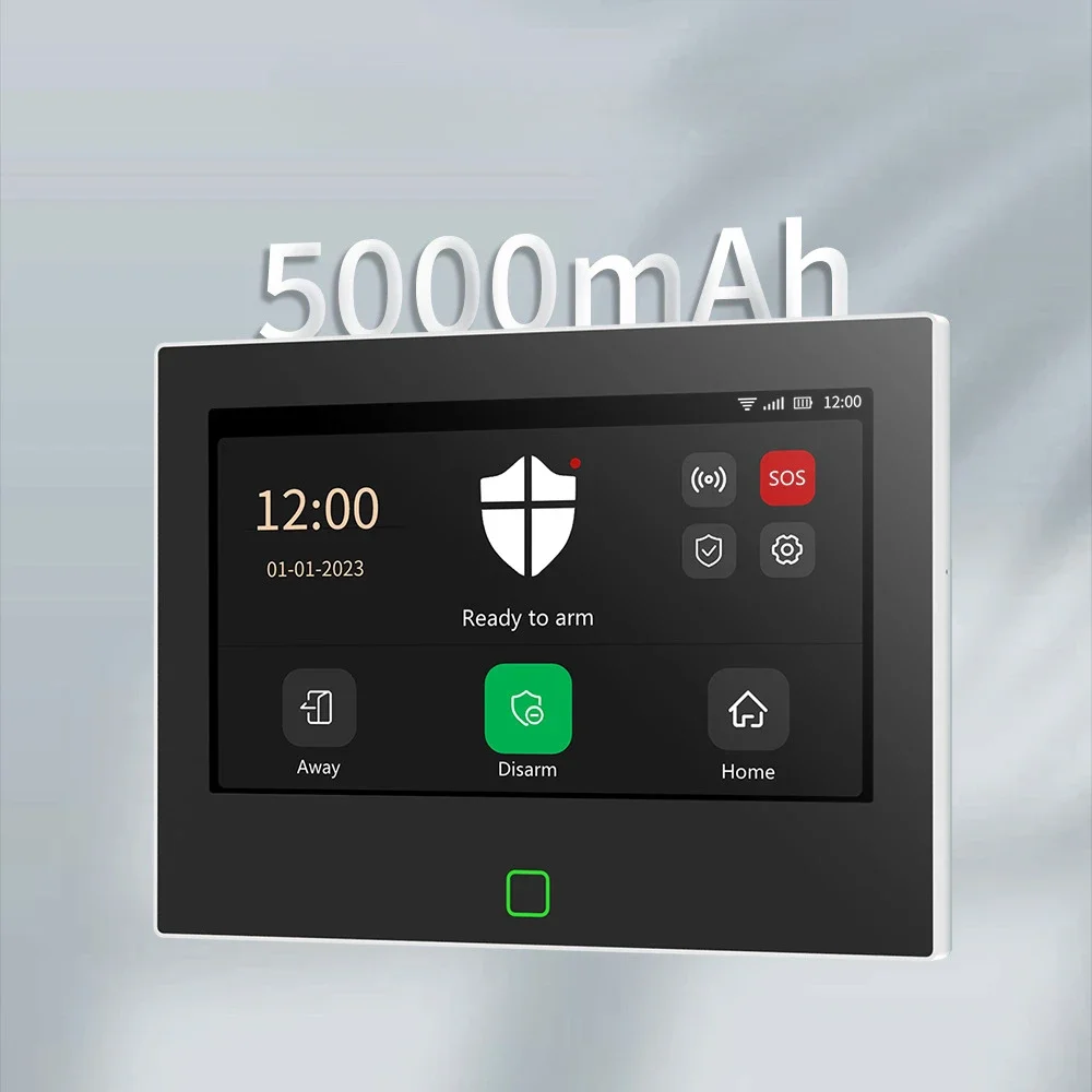 The 7-inch HD Alarm 433 Wireless Burglar Alarm System Supports 8 Wired Zones in 10 Languages