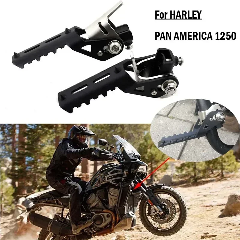 FOR HARLEY PAN AMERICA 1250 PA1250 PANAMERICA1250 2021 2020 Motorcycle Highway Front Foot Pegs Folding Footrests Clamps 22-25mm