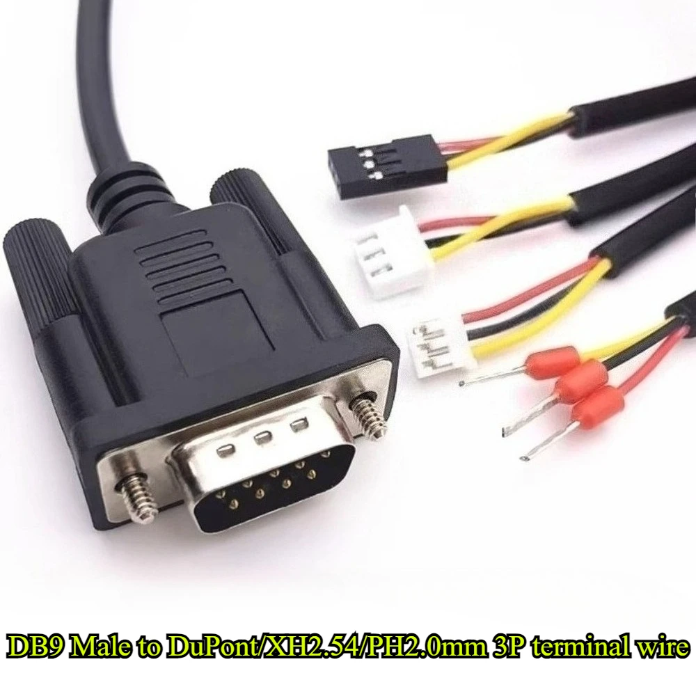 1/3/5 قطعة/الوحدة DB9 ذكر رئيس إلى XH2.54/PH2.0/DuPont 2.54 مللي متر/رأس واحد 3P كابل RS232 محطة سلك DB9 كابل تسلسلي طول 30 سنتيمتر