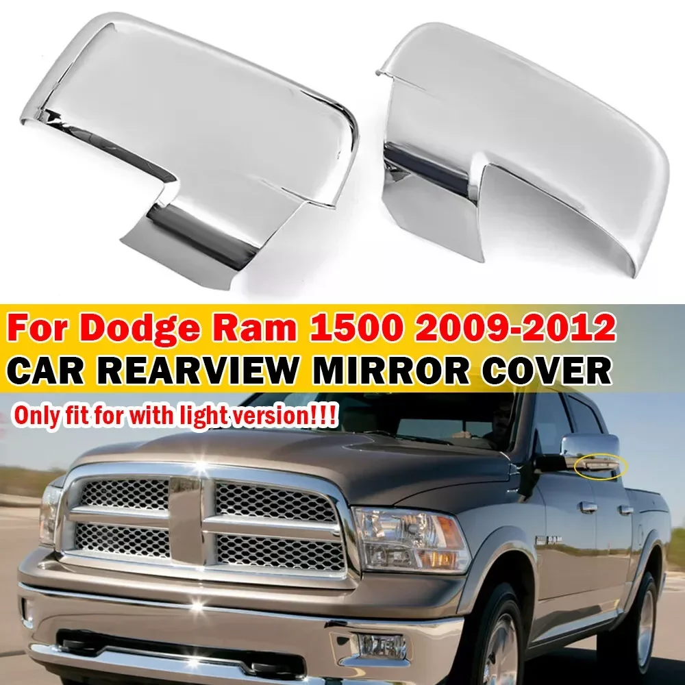 

For Dodge Ram 1500 2009-2012 Car Sticker Rearview Side Mirror Cover Wing Cap Exterior Door Rear View Case Trim Carbon Fiber Look