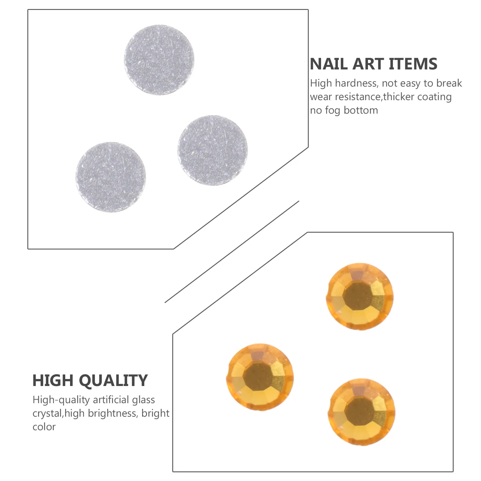 

2 Bags Premium Crystal Glass Nail Art Rhinestone Decors Flat Bottom DIY Manicure Decorations for Natural Artificial Nails